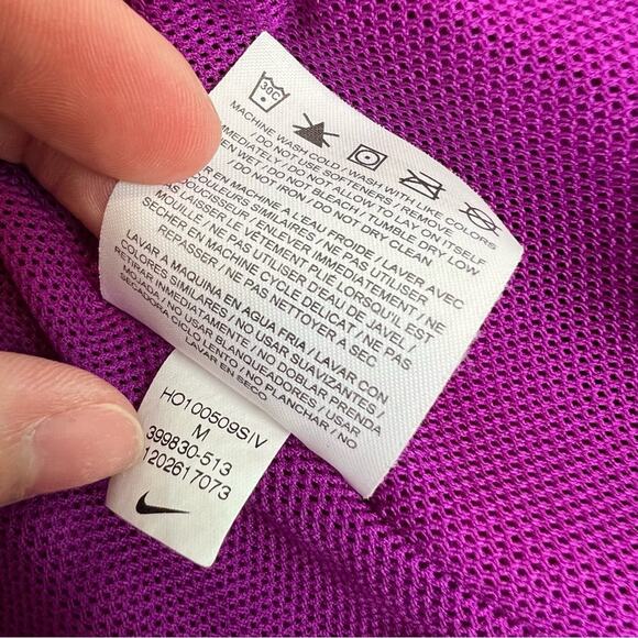 Nike Jacket Womens Medium Purple Full Zip Windbreaker Sporty Retro Vented Y2K - Picture 10 of 12